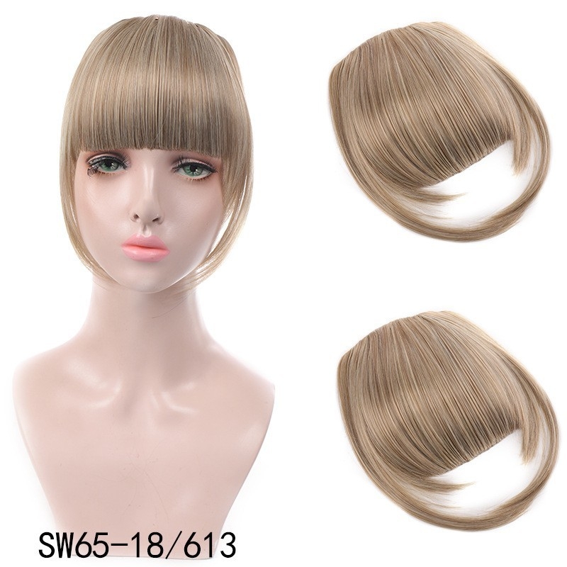 Перука с ресни с клипс, въздушни ресни и прави ресни, синтетично влакно устойчиво на високи температури