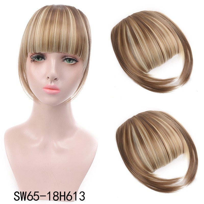 Перука с ресни с клипс, въздушни ресни и прави ресни, синтетично влакно устойчиво на високи температури