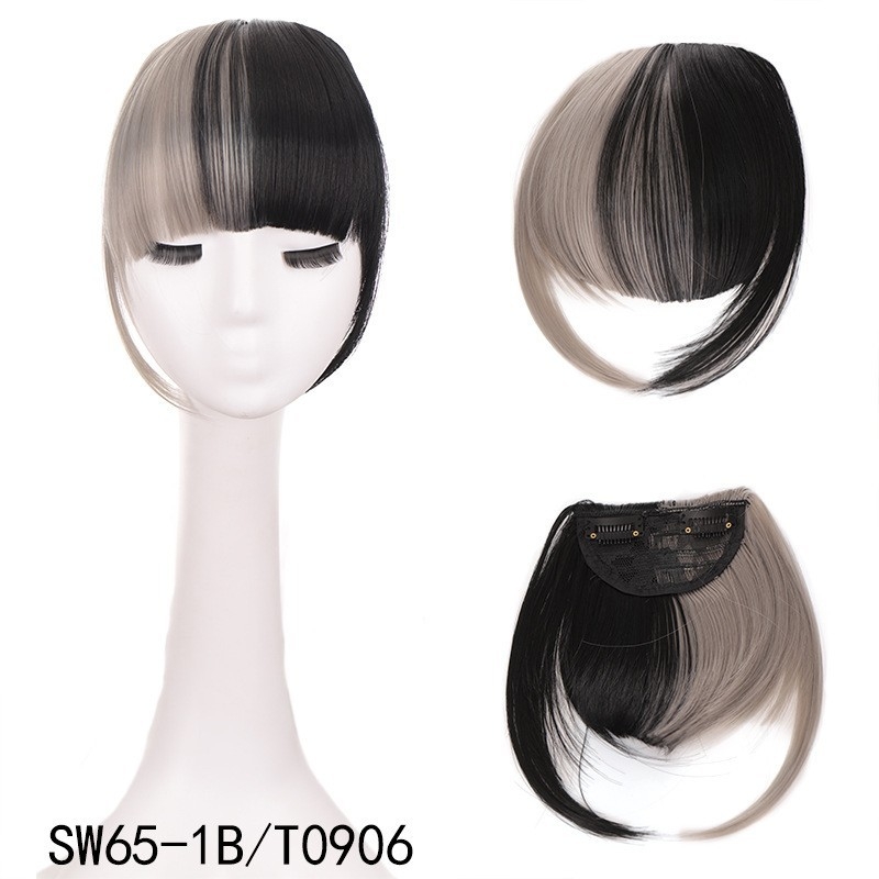 Перука с ресни с клипс, въздушни ресни и прави ресни, синтетично влакно устойчиво на високи температури