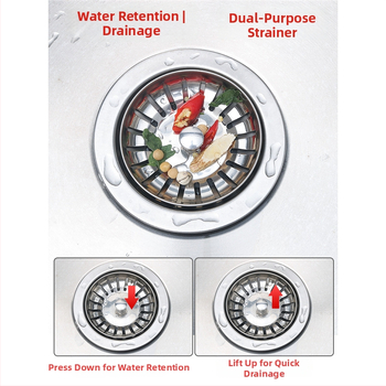 Тапа за мивка с филтър, неръждаема стомана, модел 2034, размери 8x29.7, нетно тегло 47 г