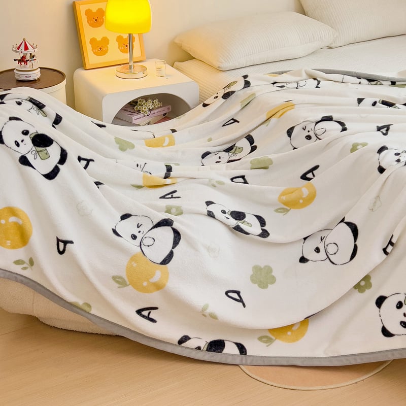 Pătură cu model plante și flori; 100% poliester; greutate 500 g; primăvară și toamnă