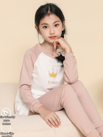 Σετ θερμικού εσωρούχου για κορίτσια, 100% βαμβάκι, για άνοιξη, φθινόπωρο και χειμώνα, διατηρεί τη ζεστασιά, για ηλικίες 8+ ετών (ύψος 140 cm+)