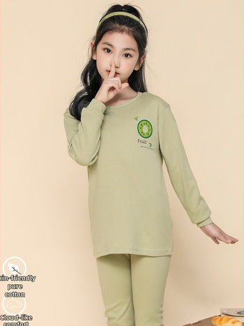 Σετ θερμικού εσωρούχου για κορίτσια, 100% βαμβάκι, για άνοιξη, φθινόπωρο και χειμώνα, διατηρεί τη ζεστασιά, για ηλικίες 8+ ετών (ύψος 140 cm+)