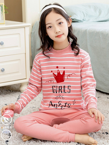 Σετ θερμικού εσωρούχου για κορίτσια, 100% βαμβάκι, για άνοιξη, φθινόπωρο και χειμώνα, διατηρεί τη ζεστασιά, για ηλικίες 8+ ετών (ύψος 140 cm+)