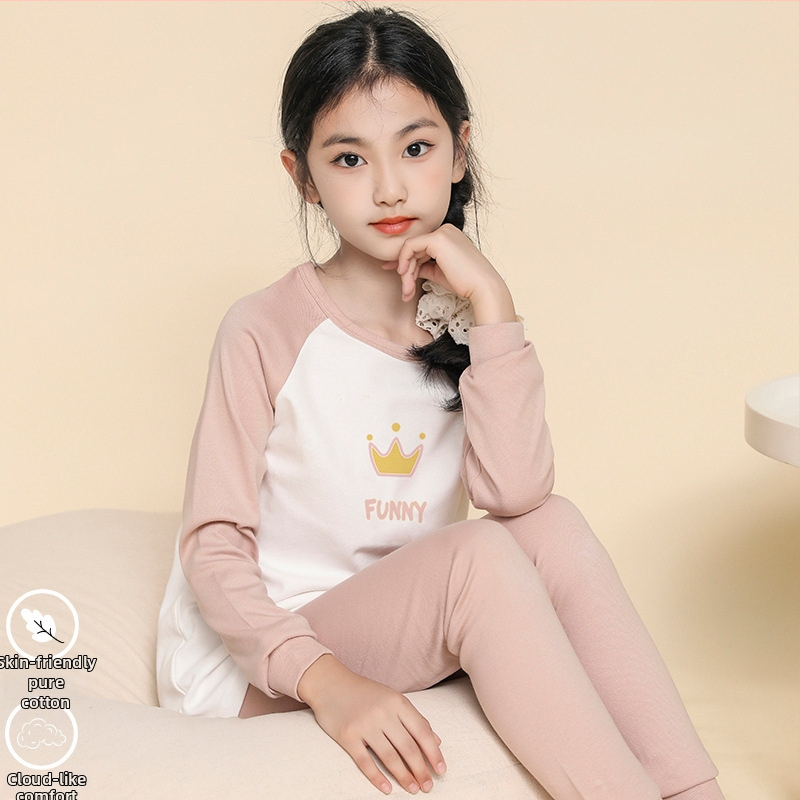 Σετ θερμικού εσωρούχου για κορίτσια, 100% βαμβάκι, για άνοιξη, φθινόπωρο και χειμώνα, διατηρεί τη ζεστασιά, για ηλικίες 8+ ετών (ύψος 140 cm+)