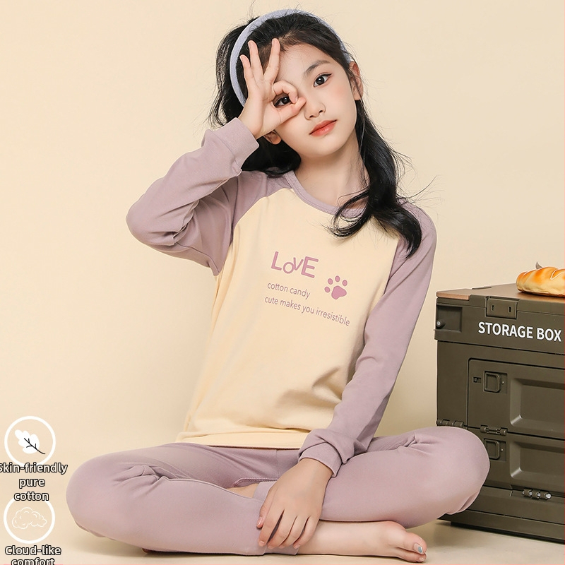 Σετ θερμικού εσωρούχου για κορίτσια, 100% βαμβάκι, για άνοιξη, φθινόπωρο και χειμώνα, διατηρεί τη ζεστασιά, για ηλικίες 8+ ετών (ύψος 140 cm+)