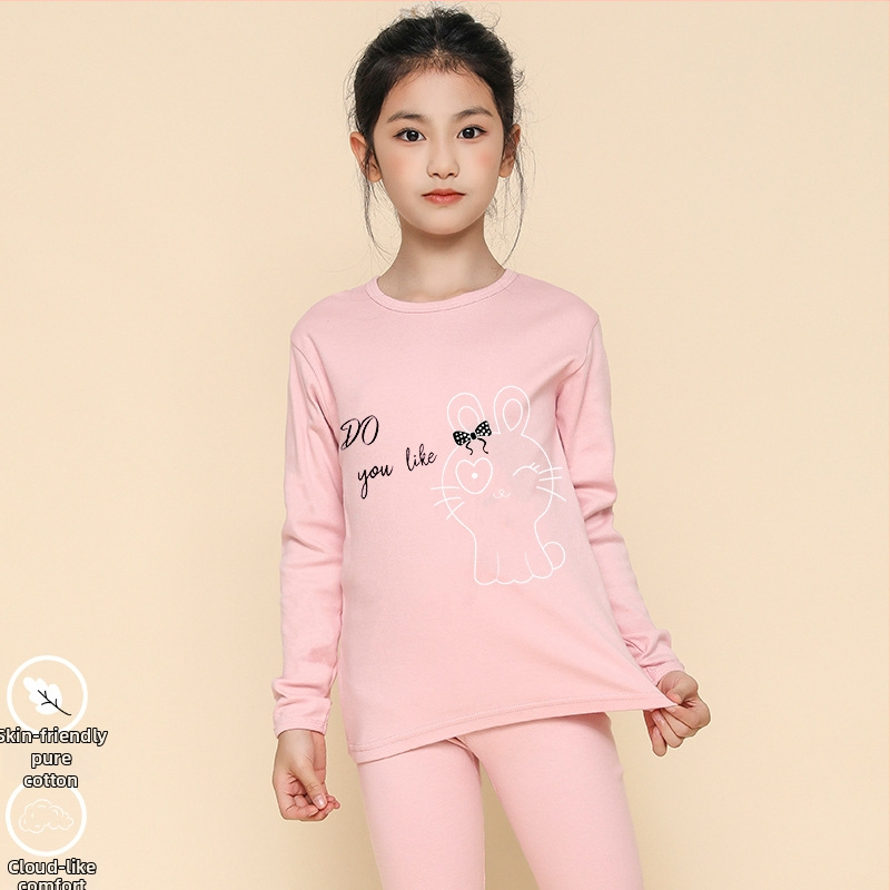 Σετ θερμικού εσωρούχου για κορίτσια, 100% βαμβάκι, για άνοιξη, φθινόπωρο και χειμώνα, διατηρεί τη ζεστασιά, για ηλικίες 8+ ετών (ύψος 140 cm+)