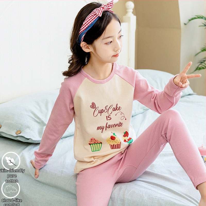 Σετ θερμικού εσωρούχου για κορίτσια, 100% βαμβάκι, για άνοιξη, φθινόπωρο και χειμώνα, διατηρεί τη ζεστασιά, για ηλικίες 8+ ετών (ύψος 140 cm+)