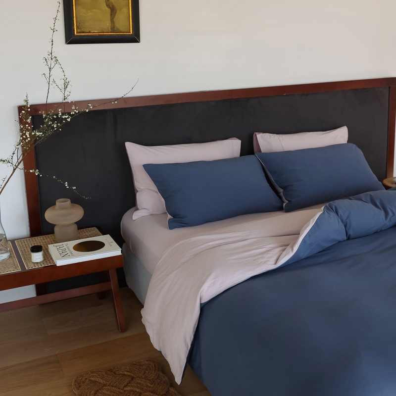 Set de pat 4 piese din bumbac Tianzhu — ultra moale, bumbac pur, vopsire prin reacție, pentru toate sezoanele, stil Muji, 2500–3000 g