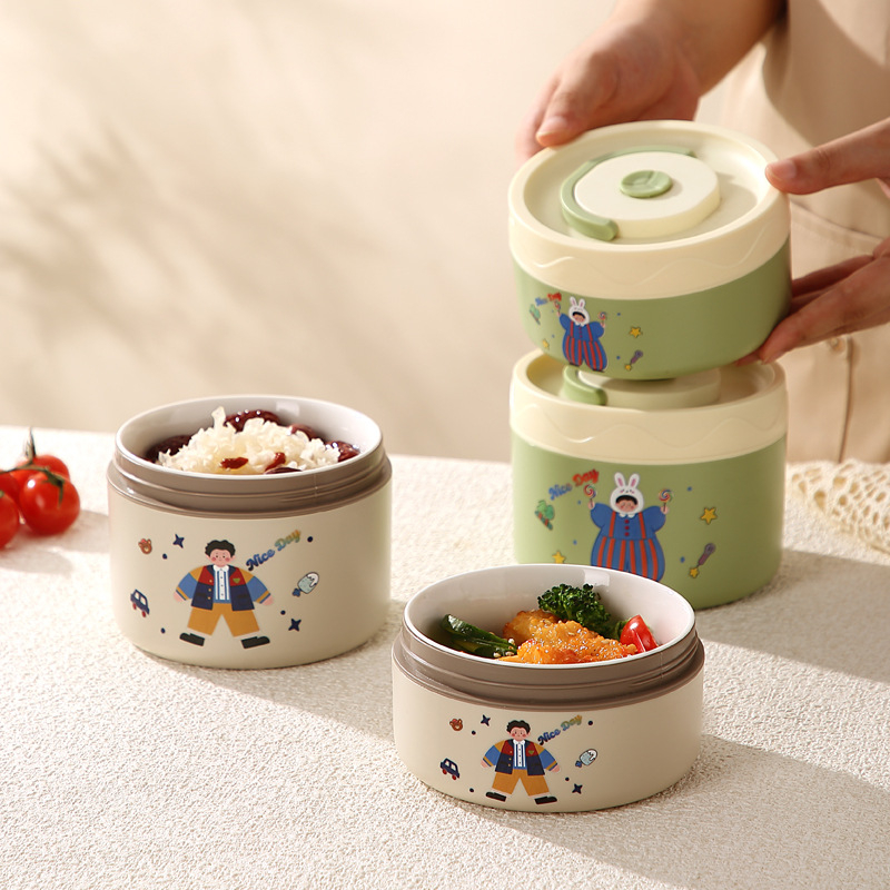 Κουτί μεσημεριανού, ανοξείδωτος χάλυβας 304, χωρητικότητα 301–500 ml, κατάλληλο για φούρνο μικροκυμάτων, σφραγμένο καπάκι, διατηρεί τη θερμοκρασία