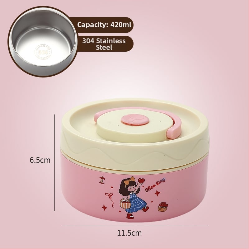 Κουτί μεσημεριανού, ανοξείδωτος χάλυβας 304, χωρητικότητα 301–500 ml, κατάλληλο για φούρνο μικροκυμάτων, σφραγμένο καπάκι, διατηρεί τη θερμοκρασία