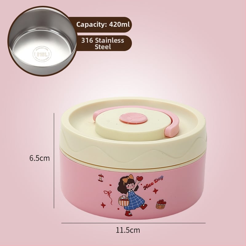 Κουτί μεσημεριανού, ανοξείδωτος χάλυβας 304, χωρητικότητα 301–500 ml, κατάλληλο για φούρνο μικροκυμάτων, σφραγμένο καπάκι, διατηρεί τη θερμοκρασία