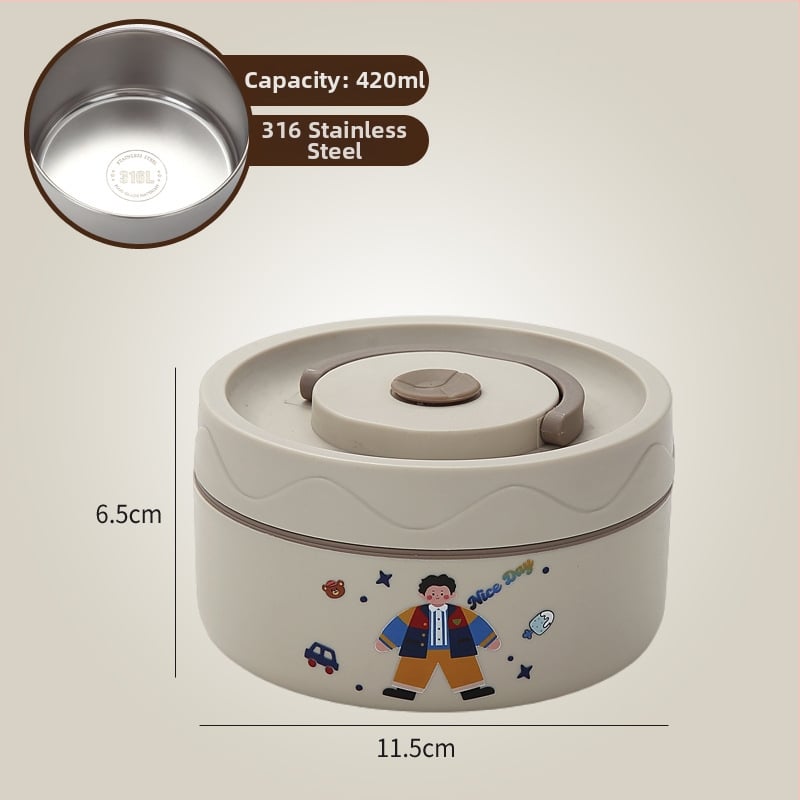 Κουτί μεσημεριανού, ανοξείδωτος χάλυβας 304, χωρητικότητα 301–500 ml, κατάλληλο για φούρνο μικροκυμάτων, σφραγμένο καπάκι, διατηρεί τη θερμοκρασία