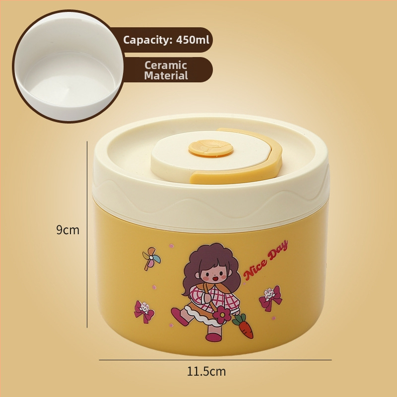 Κουτί μεσημεριανού, ανοξείδωτος χάλυβας 304, χωρητικότητα 301–500 ml, κατάλληλο για φούρνο μικροκυμάτων, σφραγμένο καπάκι, διατηρεί τη θερμοκρασία