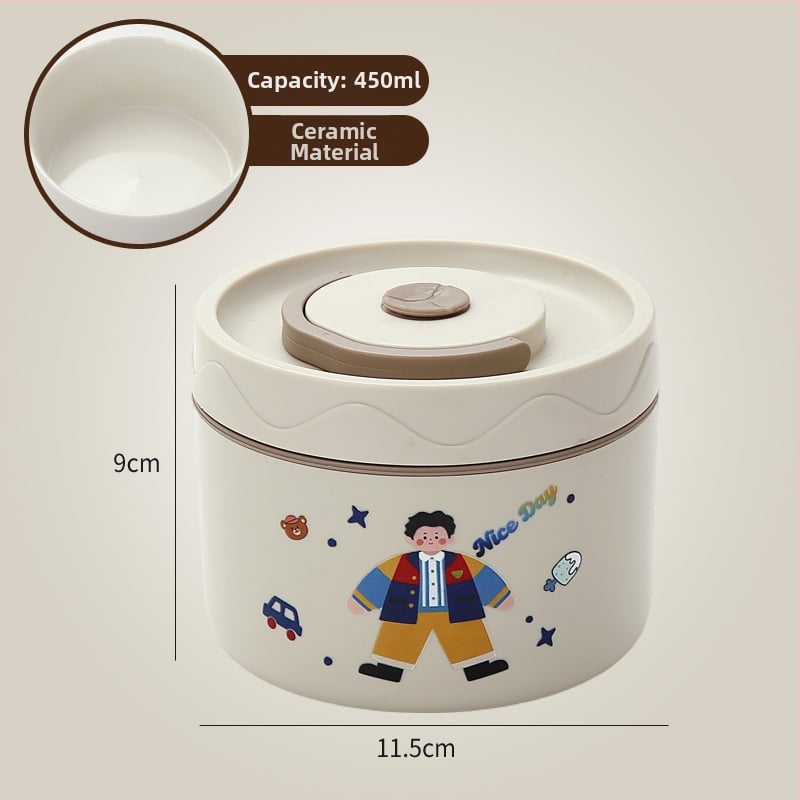 Κουτί μεσημεριανού, ανοξείδωτος χάλυβας 304, χωρητικότητα 301–500 ml, κατάλληλο για φούρνο μικροκυμάτων, σφραγμένο καπάκι, διατηρεί τη θερμοκρασία