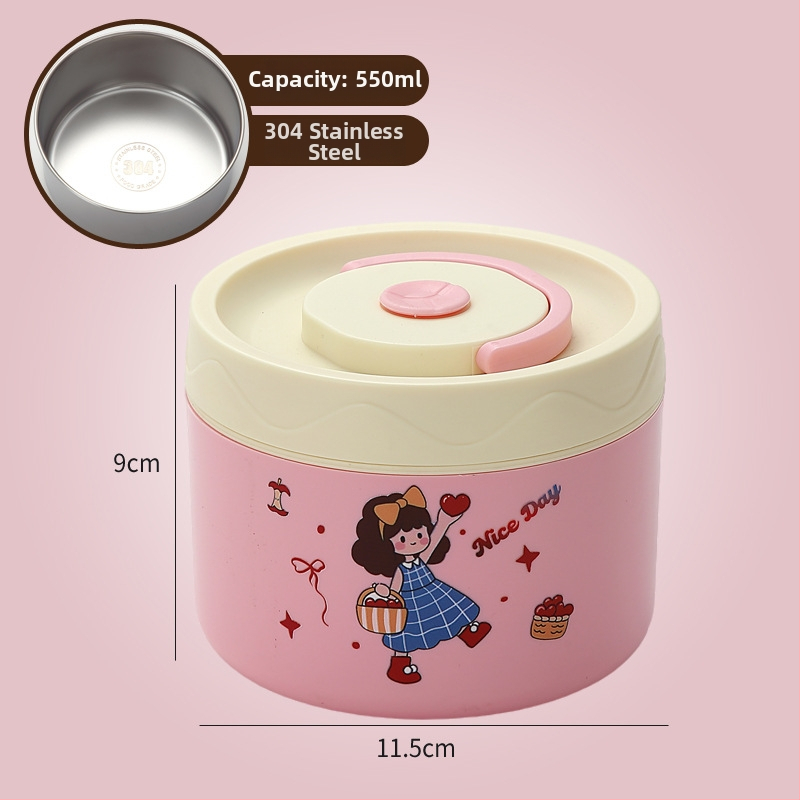 Κουτί μεσημεριανού, ανοξείδωτος χάλυβας 304, χωρητικότητα 301–500 ml, κατάλληλο για φούρνο μικροκυμάτων, σφραγμένο καπάκι, διατηρεί τη θερμοκρασία