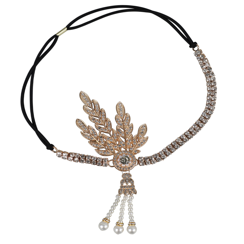 Fejfedő tollal és elasztikus szalaggal – Lowosaiwor Gatsby 1920-as évek stílusa, kockás minta, női, koreai stílus