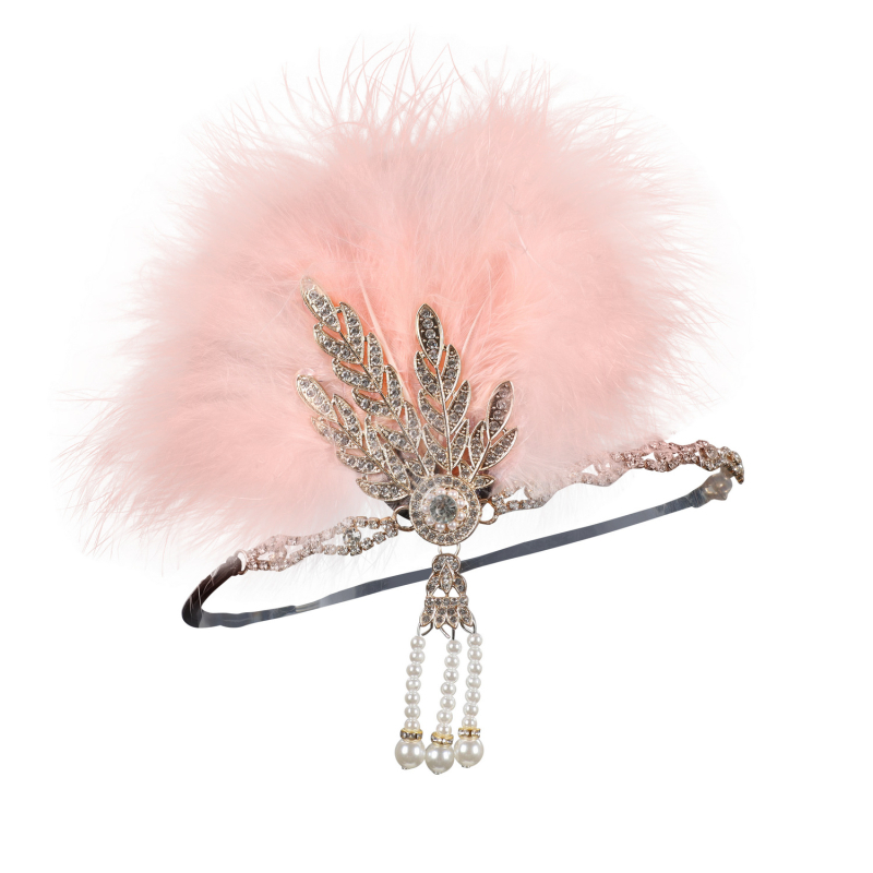 Fejfedő tollal és elasztikus szalaggal – Lowosaiwor Gatsby 1920-as évek stílusa, kockás minta, női, koreai stílus