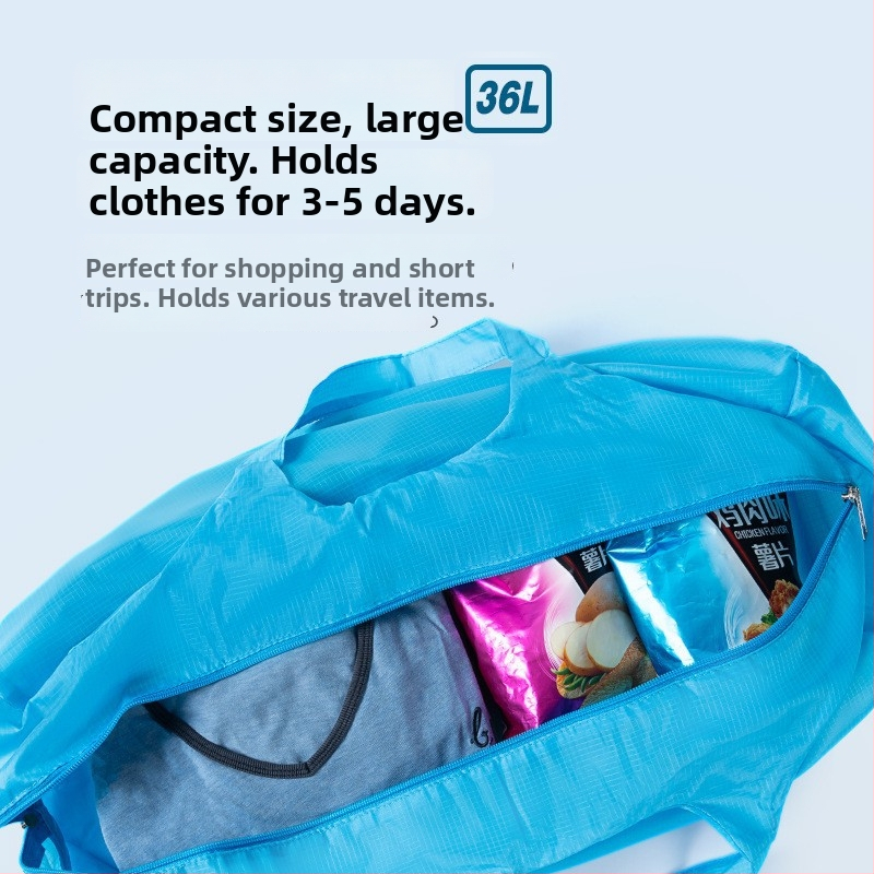 Unisex ultraľahká skladacia cestovná taška Duffel, 36–55L, polyester