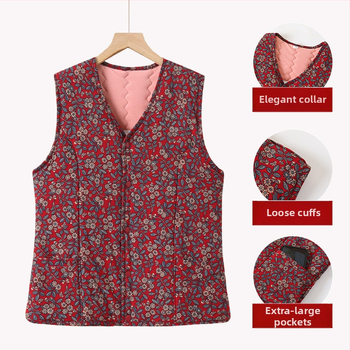 Téli mellény idős nőknek, poliészter anyag (>95%), casual stílus, normál hossz 50–65 cm, 2024 tél