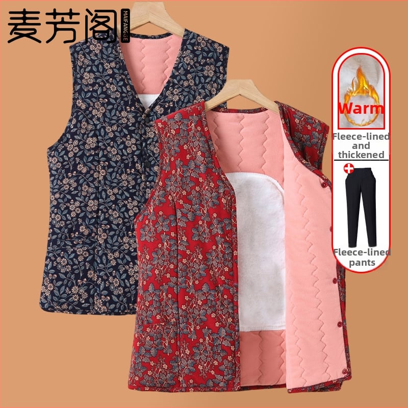 Téli mellény idős nőknek, poliészter anyag (>95%), casual stílus, normál hossz 50–65 cm, 2024 tél