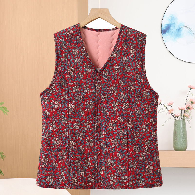 Téli mellény idős nőknek, poliészter anyag (>95%), casual stílus, normál hossz 50–65 cm, 2024 tél