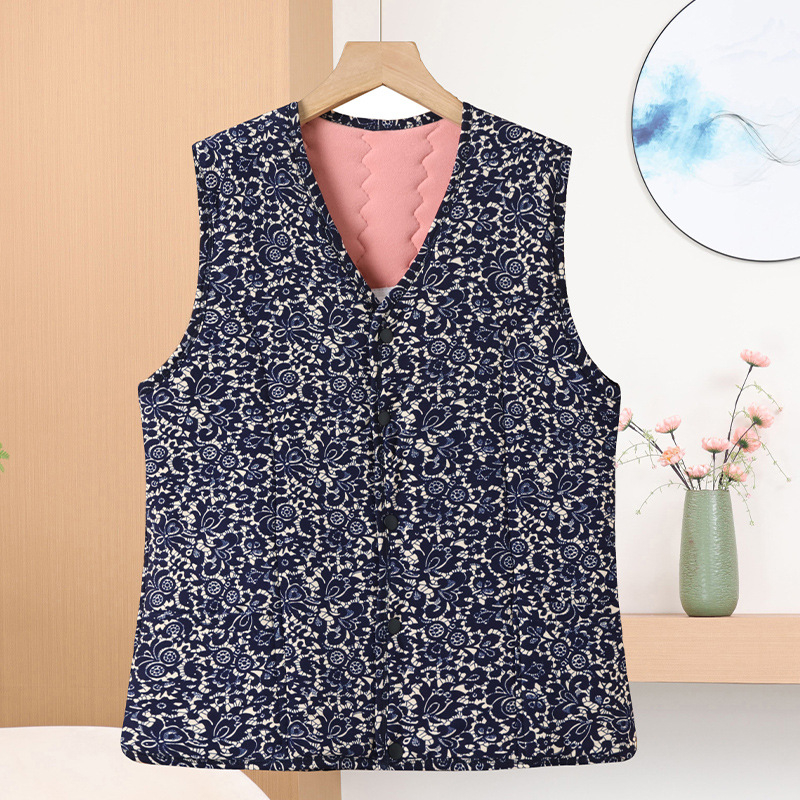 Téli mellény idős nőknek, poliészter anyag (>95%), casual stílus, normál hossz 50–65 cm, 2024 tél