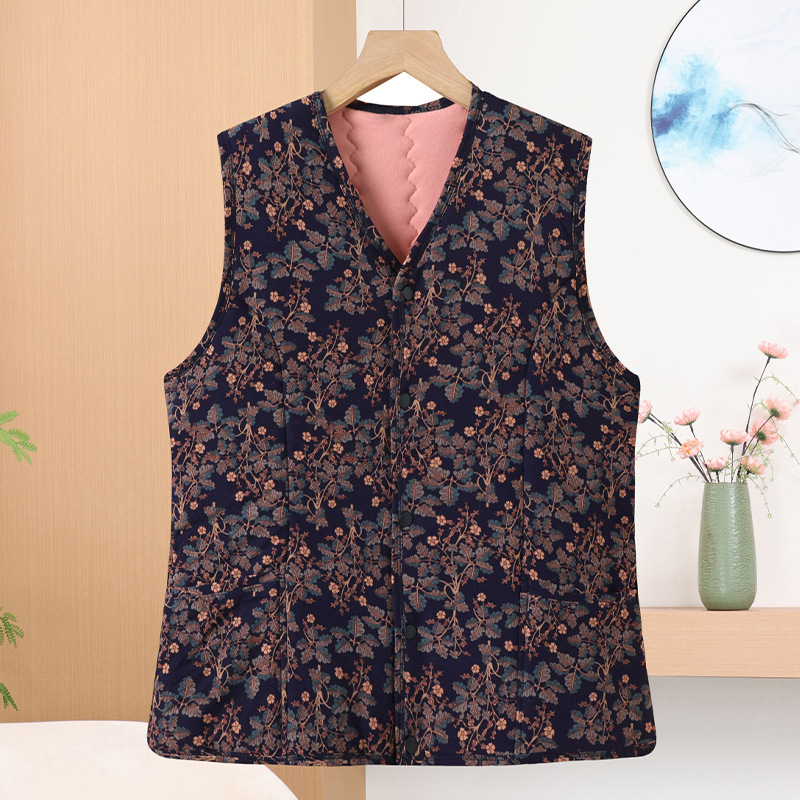 Téli mellény idős nőknek, poliészter anyag (>95%), casual stílus, normál hossz 50–65 cm, 2024 tél