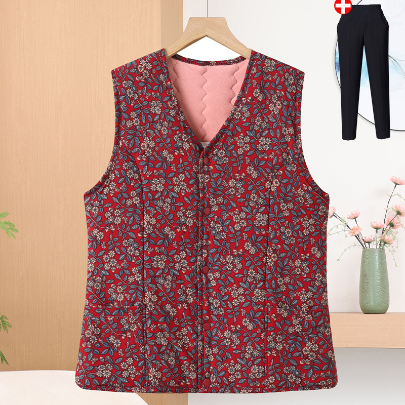 Téli mellény idős nőknek, poliészter anyag (>95%), casual stílus, normál hossz 50–65 cm, 2024 tél