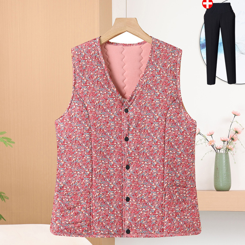 Téli mellény idős nőknek, poliészter anyag (>95%), casual stílus, normál hossz 50–65 cm, 2024 tél