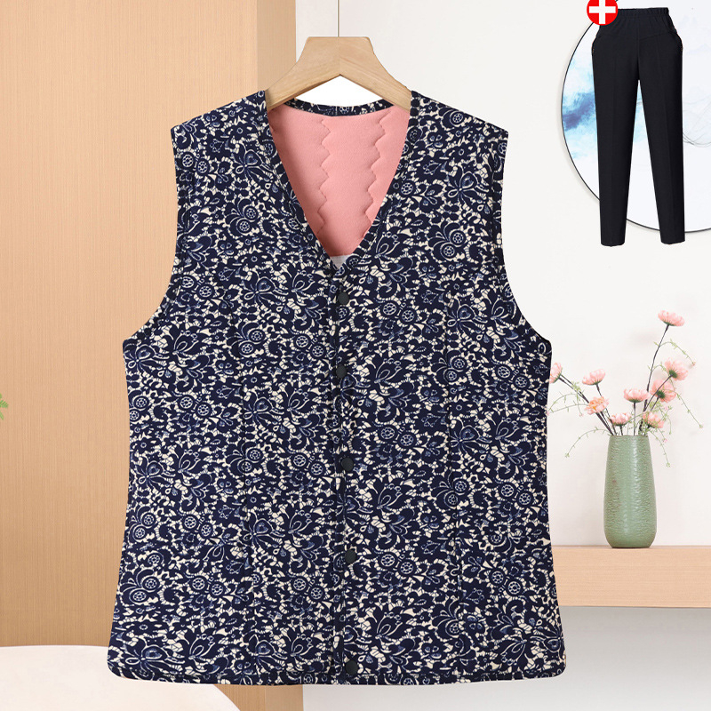 Téli mellény idős nőknek, poliészter anyag (>95%), casual stílus, normál hossz 50–65 cm, 2024 tél