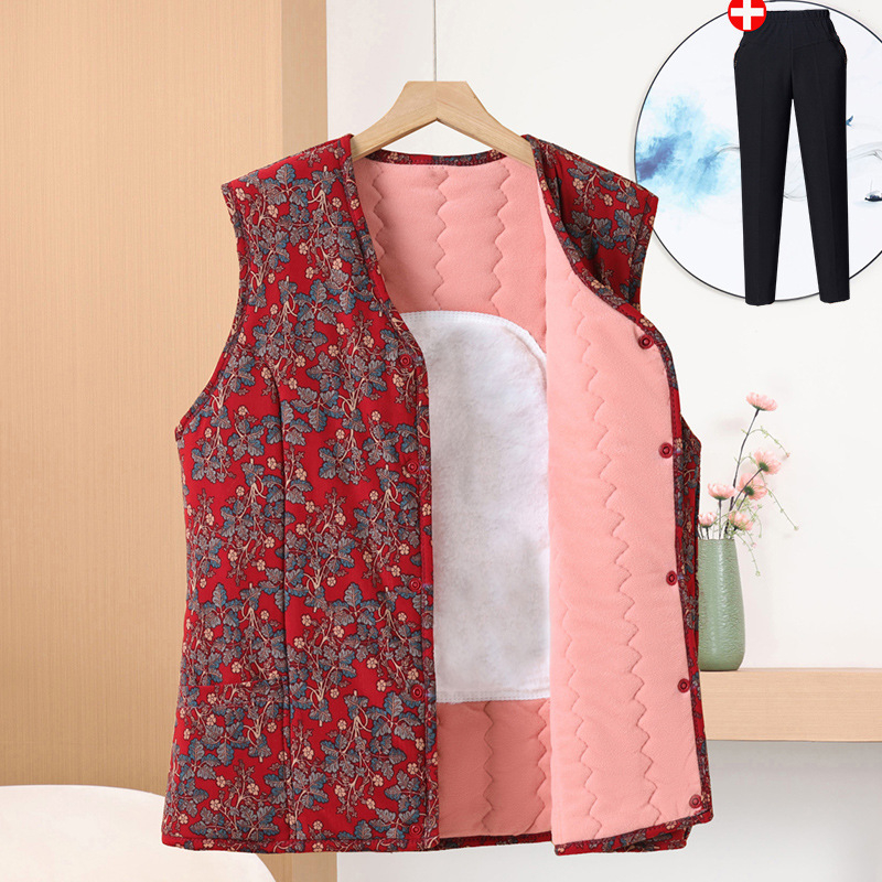 Téli mellény idős nőknek, poliészter anyag (>95%), casual stílus, normál hossz 50–65 cm, 2024 tél