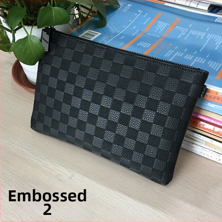 Mini Dragon portofel clutch masculin din piele PU – model geometric gravat, impermeabil, căptușeală din nylon, stil de afaceri