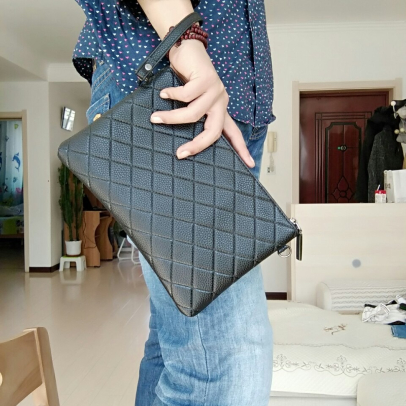 Mini Dragon portofel clutch masculin din piele PU – model geometric gravat, impermeabil, căptușeală din nylon, stil de afaceri