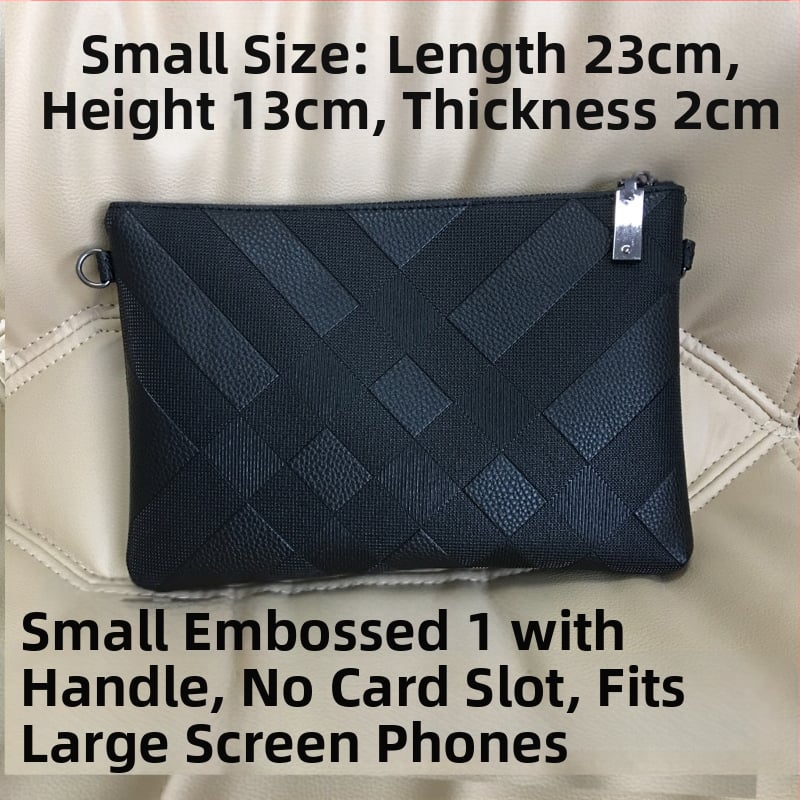 Mini Dragon portofel clutch masculin din piele PU – model geometric gravat, impermeabil, căptușeală din nylon, stil de afaceri