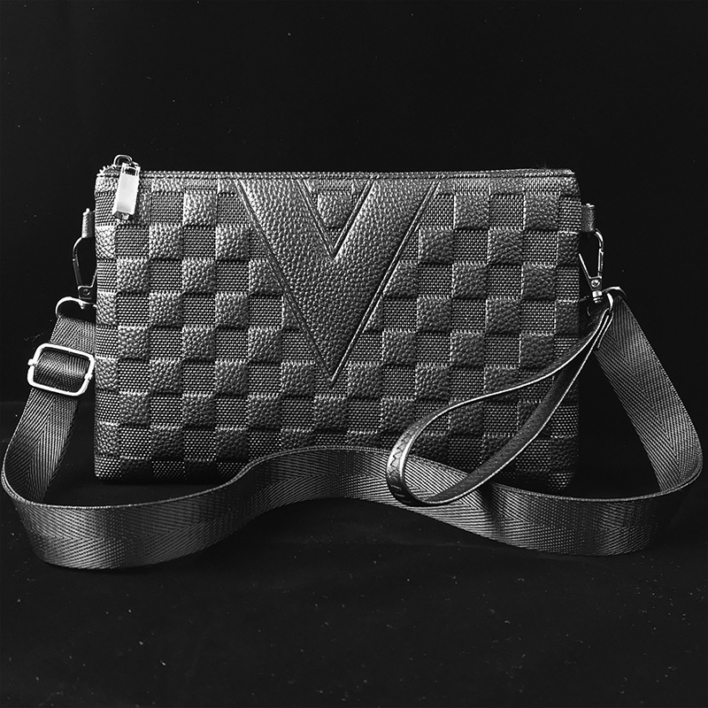 Mini Dragon portofel clutch masculin din piele PU – model geometric gravat, impermeabil, căptușeală din nylon, stil de afaceri
