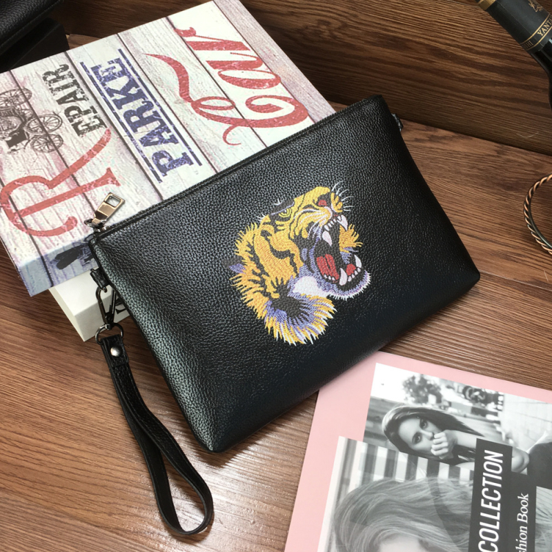 Mini Dragon portofel clutch masculin din piele PU – model geometric gravat, impermeabil, căptușeală din nylon, stil de afaceri