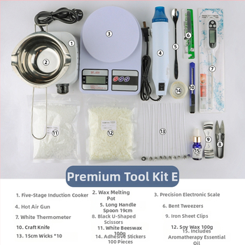 Mingmens aromaterápiás gyertya készítő készlet — kézműves eszközök indukciós főzőfelülettel, viasz fazékkal és hőmérővel