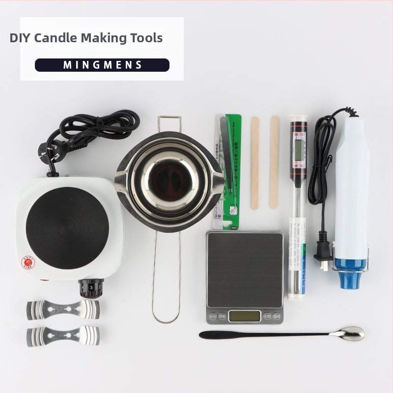 Mingmens aromaterápiás gyertya készítő készlet — kézműves eszközök indukciós főzőfelülettel, viasz fazékkal és hőmérővel