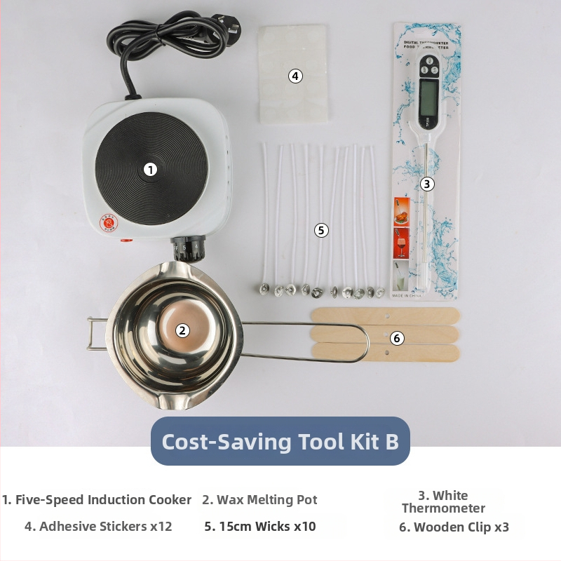 Mingmens aromaterápiás gyertya készítő készlet — kézműves eszközök indukciós főzőfelülettel, viasz fazékkal és hőmérővel