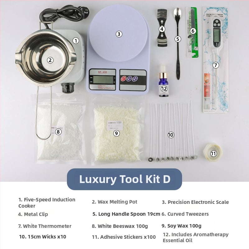 Mingmens aromaterápiás gyertya készítő készlet — kézműves eszközök indukciós főzőfelülettel, viasz fazékkal és hőmérővel