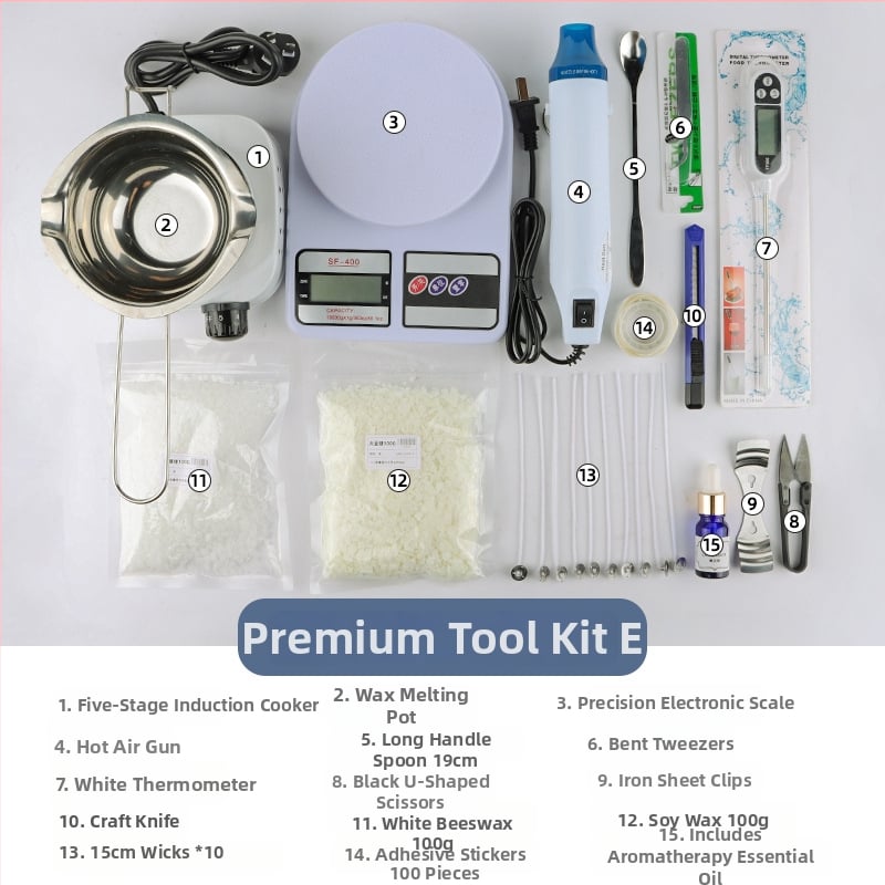 Mingmens aromaterápiás gyertya készítő készlet — kézműves eszközök indukciós főzőfelülettel, viasz fazékkal és hőmérővel