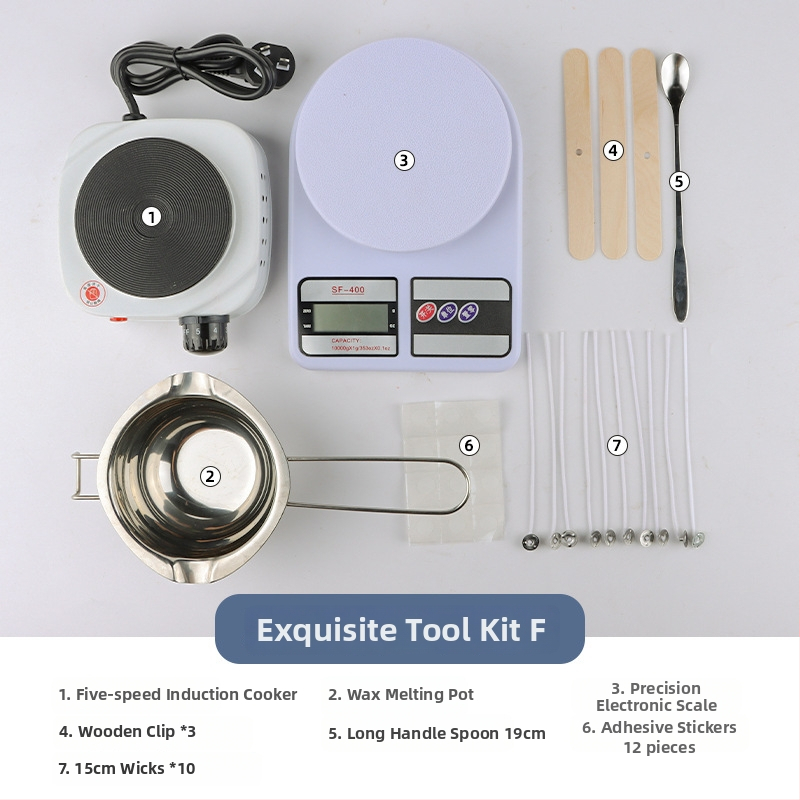 Mingmens aromaterápiás gyertya készítő készlet — kézműves eszközök indukciós főzőfelülettel, viasz fazékkal és hőmérővel
