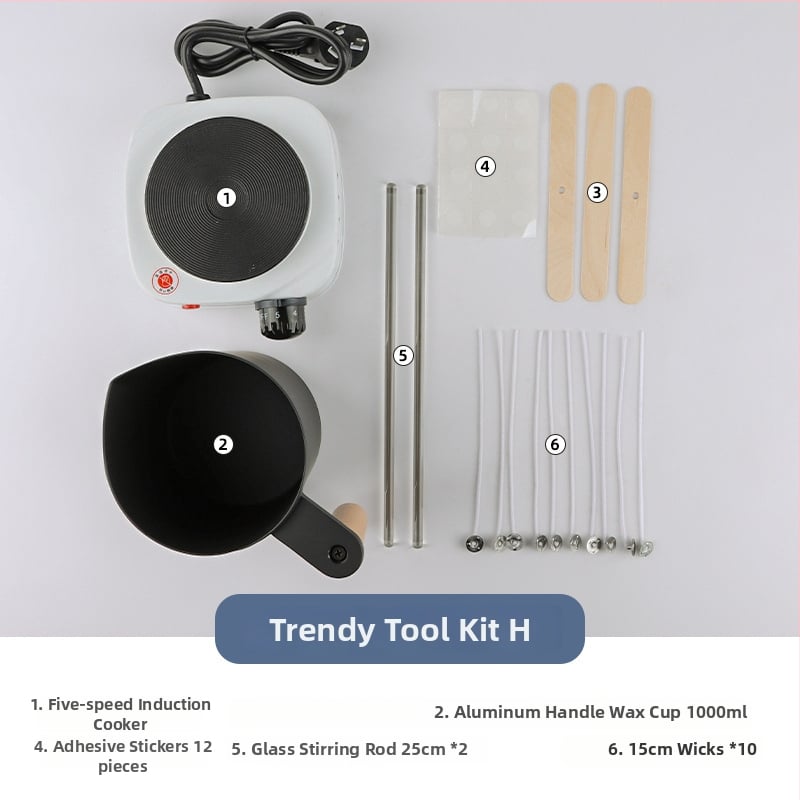Mingmens aromaterápiás gyertya készítő készlet — kézműves eszközök indukciós főzőfelülettel, viasz fazékkal és hőmérővel