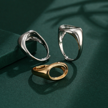 Réz gyűrűtartó, állítható nyílású, ovális forma, uniszex eredeti dizájn, elektroplátolt felület