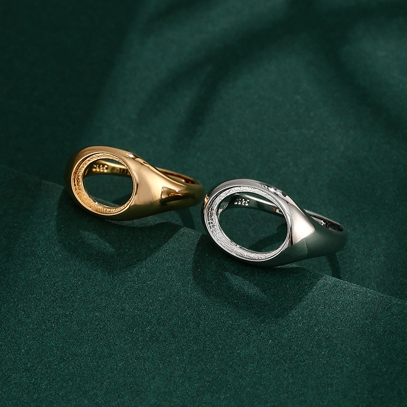 Réz gyűrűtartó, állítható nyílású, ovális forma, uniszex eredeti dizájn, elektroplátolt felület