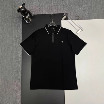 Polo bărbătesc, croială Slim Fit, din bumbac 96%+, mâneci scurte, respirabil și absorbant de transpirație, broderie