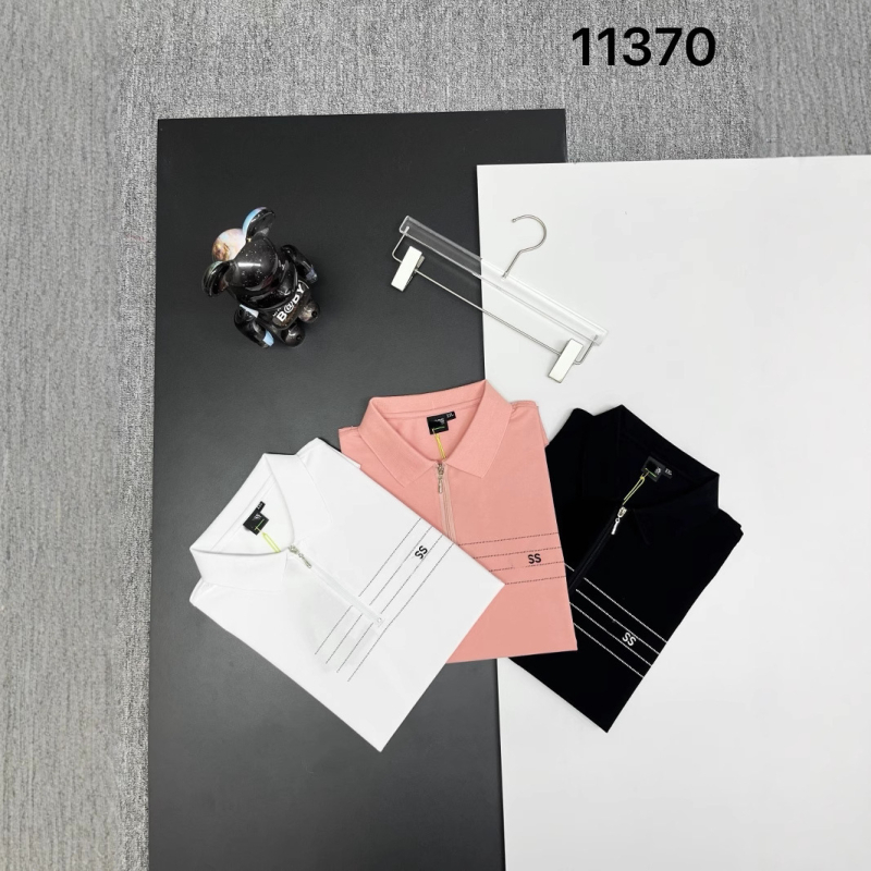 Polo bărbătesc, croială Slim Fit, din bumbac 96%+, mâneci scurte, respirabil și absorbant de transpirație, broderie