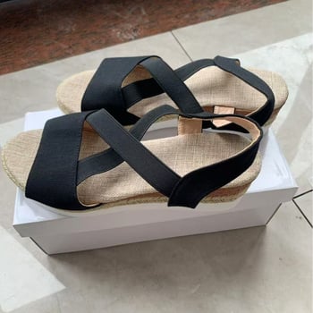 Sandale romane pentru femei, vârf în formă de gură de pește, partea superioară din plasă, talpă din cauciuc, toc înclinant 3–5 cm, curea elastică