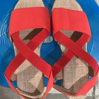 Sandale romane pentru femei, vârf în formă de gură de pește, partea superioară din plasă, talpă din cauciuc, toc înclinant 3–5 cm, curea elastică